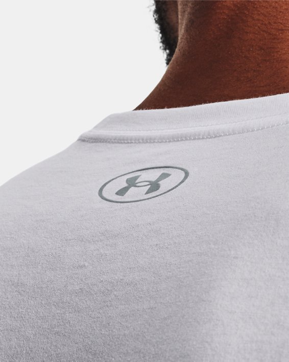 เสื้อยืด UA Hoops Logo สำหรับผู้ชาย in White image number 3